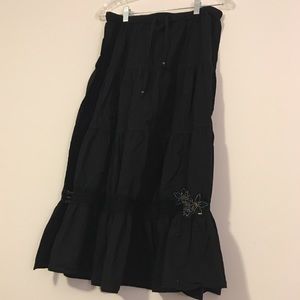 Elastic waist Black skirt